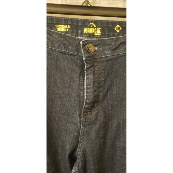 Jordache Skinny Jeans Dark Wash Blue Denim Mid Rise Stretch Women's Size 16 - Picture 4 of 11